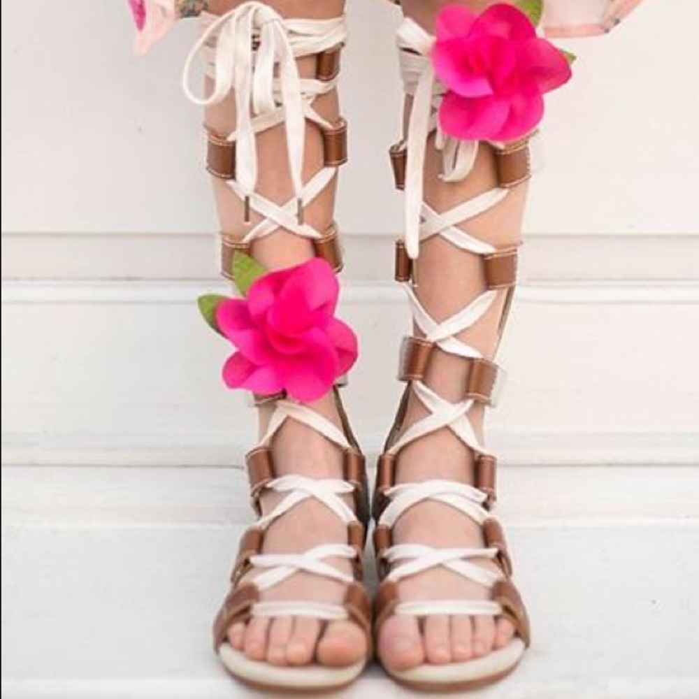 Girls Joyfolie Mia gladiator sandals with flowers